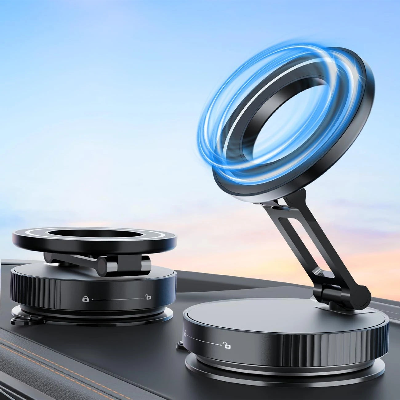 Support téléphone ajustable magnétique sur 360 °